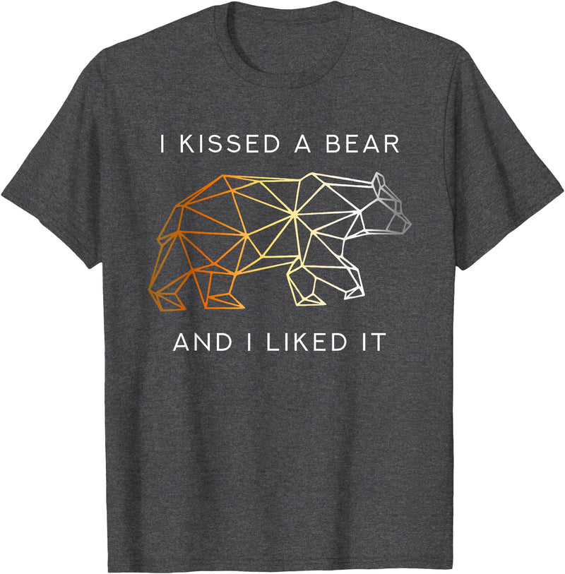 Schwule Bären & Bear Pride I Kissed a Bear an I liked it Gay Bear CSD T-Shirt - Dark Heather Grey