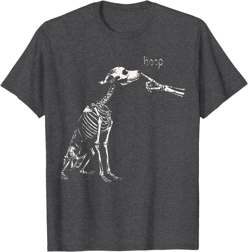 Halloween Boop Dog Skeleton Hand Dog Lover Spooky Season T-Shirt - Dark Heather Grey