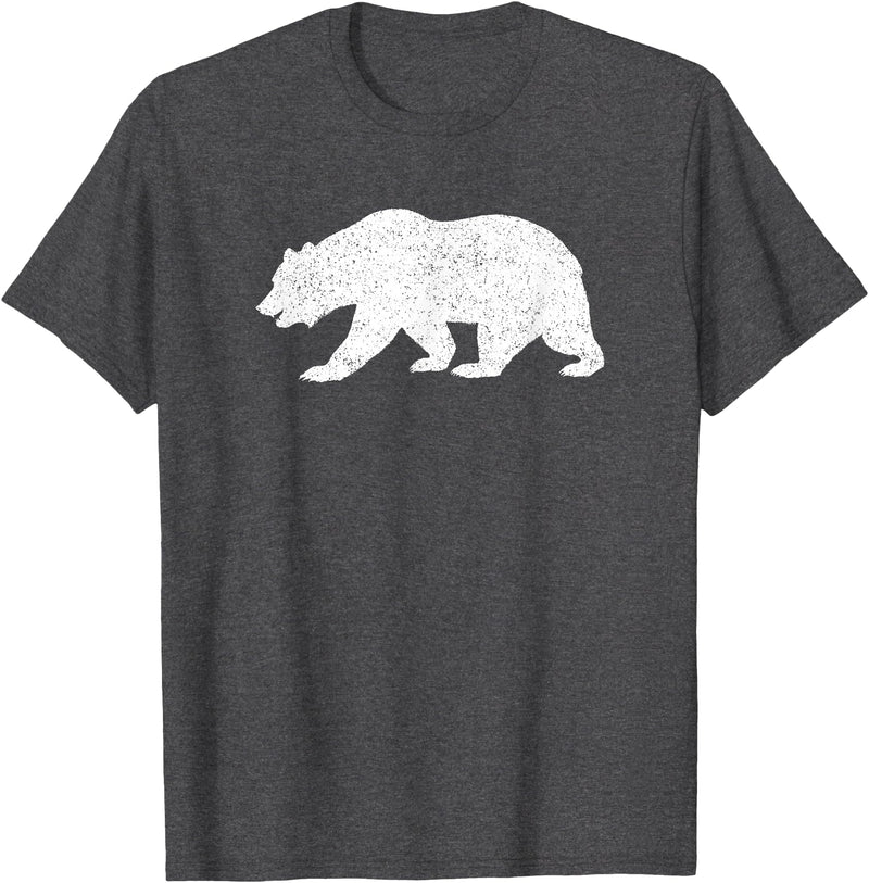 CALIFORNIA REPUBLIC GRIZZLY BEAR APPAREL California Grizzly Bear State Flag CALI Republic Silhouette T-Shirt - Dark Heather Grey