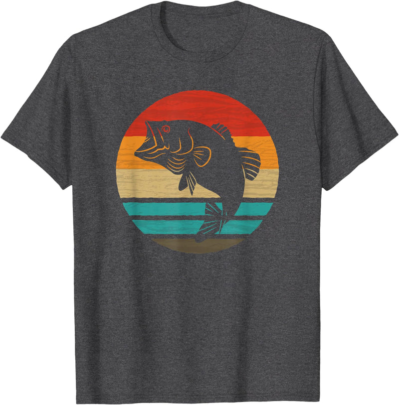 Fishing Accessories & Clothing Gifts Women Men Fish Retro Style Vintage T-Shirt - Dark Heather Grey