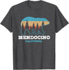 Vintage Mendocino California Souvenirs & Gifts Mendocino Vintage California Grizzly Bear Nature Souvenir T-Shirt - Dark Heather Grey