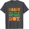 Dad Birthday Boy Family Matching Lion Daddy Of The Birthday Boy Lion Family Party Decorations T-Shirt - Dark Heather Grey