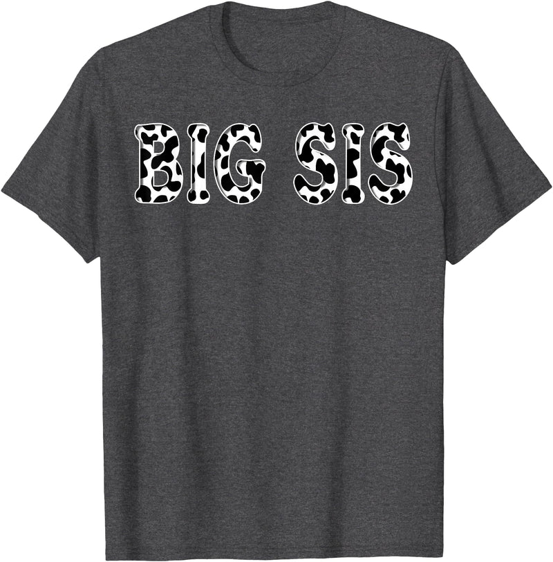 Cow Pattern Print Family Matching Birthday Apparel Cow Big Sis Birthday Family Matching Girl Boy Farm Birthday T-Shirt -