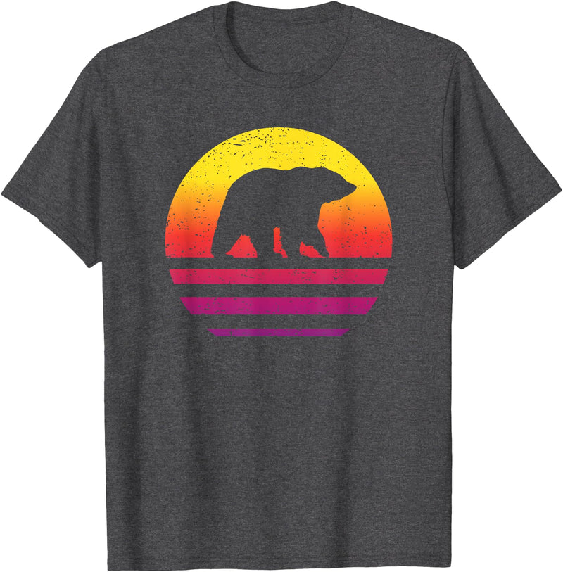 Bear Accessories & Clothing Gifts Women Men Kids Bear Retro Style Vintage T-Shirt - Dark Heather Grey