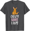 Crazy Rabbit Lady - Rabbit Lover T-Shirt in Dark Heather Grey