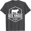Funny Farmer Gift for Red Angus Cattle Cow Farmer - Red Angus Cattle T-Shirt - Dark Heather Grey