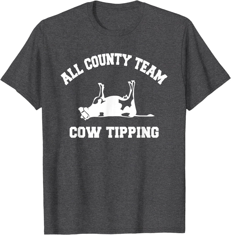 Goodtogotees All County Team Cow Tiping T-Shirt T-Shirt - Dark Heather Grey