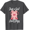 Just A Girl Who Loves Pigs. T-Shirt - Dark Heather Grey