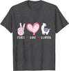 Peace Love llama Lovers Designs Co. Peace Love Llamas Gift for Girls Boys Kids Women Men Llama T-Shirt - Dark Heather Grey