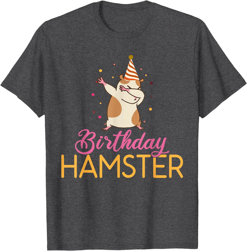 Birthday Hamster Cute Hamster Lover T-Shirt - Dark Heather Grey