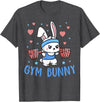 Gym Bunny Hearts Barbell Funny Workout Clothes Lift Weights T-Shirt in Dark Heather Grey