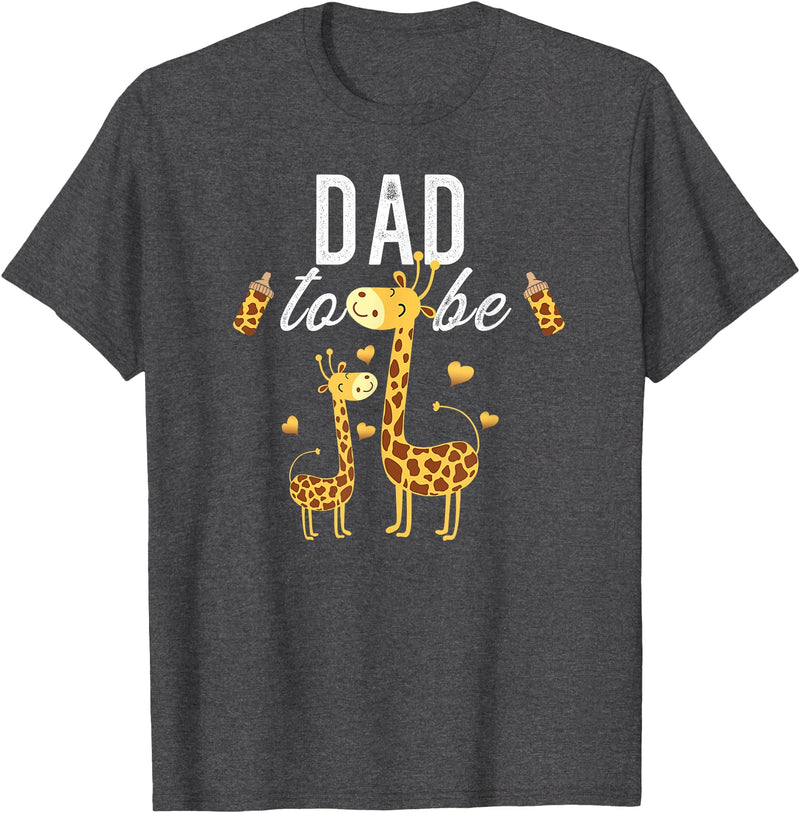 Giraffe Baby Shower Party Clothing For Dad Dad To Be Giraffe Baby Shower Cute T-Shirt - Dark Heather Grey