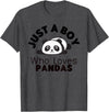 Panda Lover Designs Just A Boy Who Loves Pandas Cute Panda Bear T-Shirt - Dark Heather Grey