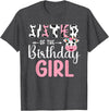 Cow Birthday Shirt For Family Men Women Cow Lover Sister Of The Birthday Girl Farm Cow 1 St Birthday Girl T-Shirt - Dark