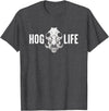 HOG LIFE Creationz Co. HOG LIFE Hog Hunter Javelina Hunting - Wild Boar Pigs T-Shirt - Dark Heather Grey
