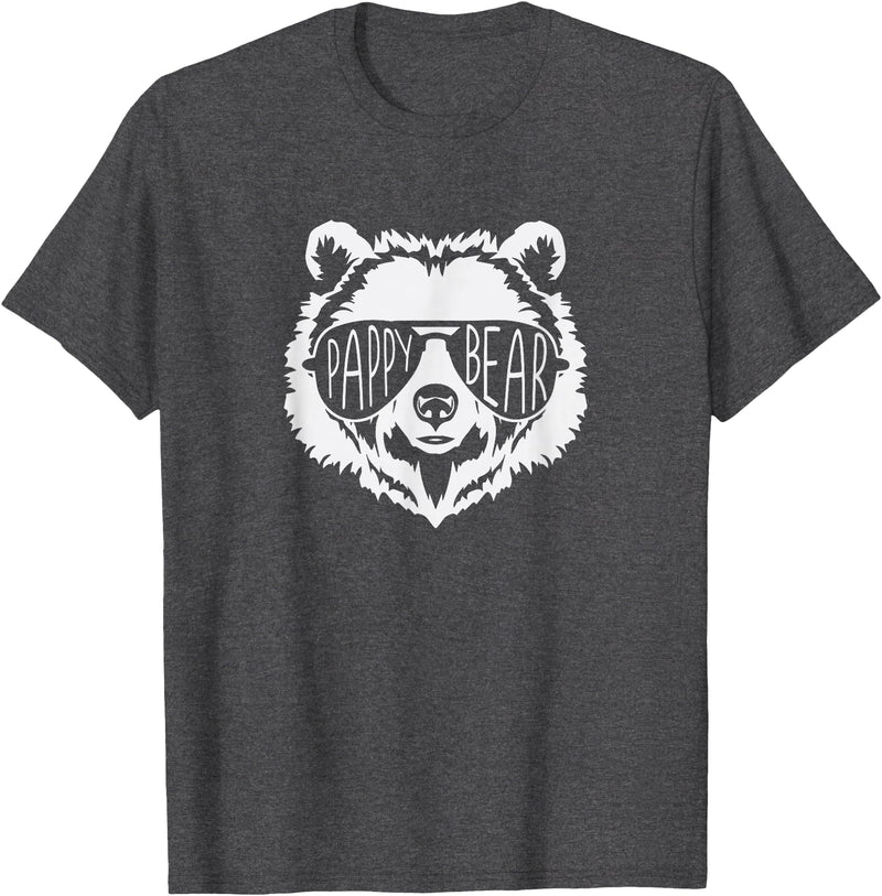 pappy Bear Family Apparel Pappy Bear Face with Sunglasses T-Shirt - Dark Heather Grey