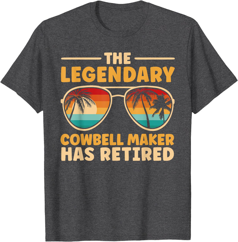 Cowbell Maker Retirement Party Decorations Retired Cowbell Maker Retirement T-Shirt - Dark Heather Grey