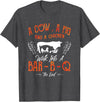Cow Pig Chicken - Master Griller - DressedForDuty A Cow, a Pig and a Chicken Barbecue BBQ Master Griller Chef T-Shirt - Dark Heather Grey