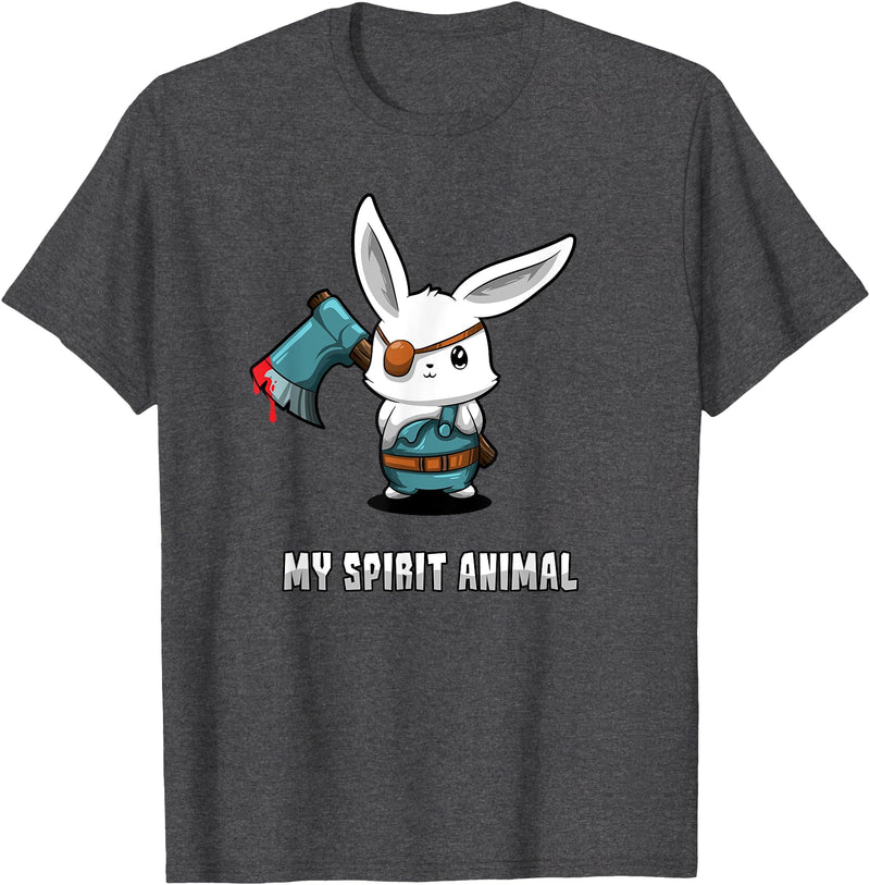 Killer Bunny Is My Spirit Animal - Halloween Rabbit Costume T-Shirt in Dark Heather Grey