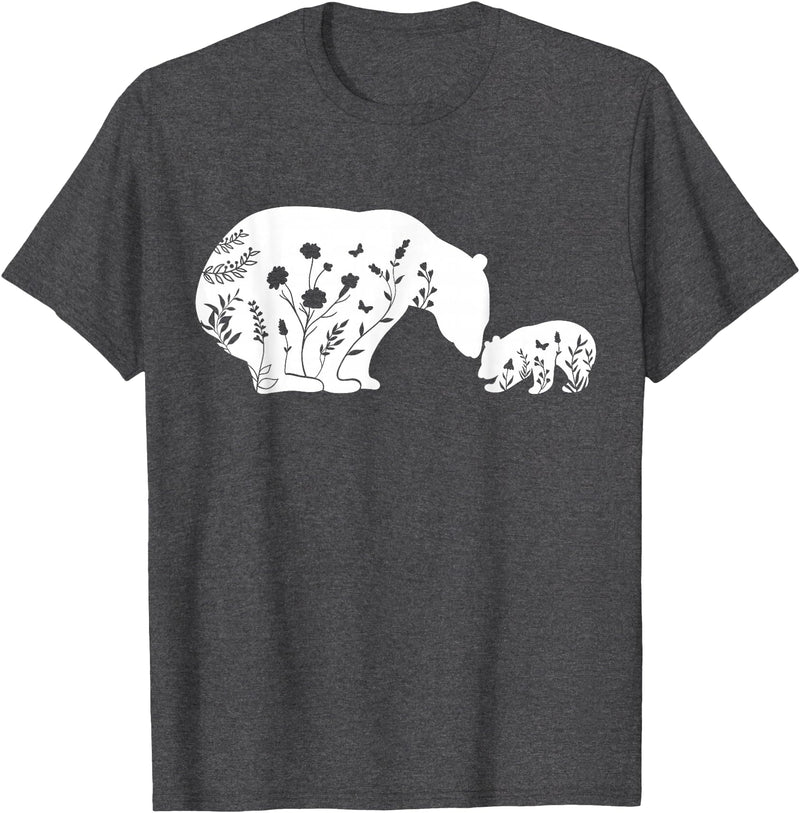 Funny Mama Bear Family Matching Gifts Clothing DJ Mama Bear T-Shirt - Dark Heather Grey