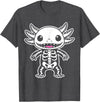 Magical and Funny Halloween Gifts Axolotl Skeleton Halloween T-Shirt - Dark Heather Grey