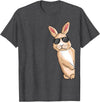 Cool Rabbit with Sunglasses Bunny Lover Kids Rabbit T-Shirt in Dark Heather Grey