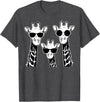 Giraffe Animal Sweet Graphic Giraffes Family with Sunglasses - Giraffe T-Shirt Small - Dark Heather Grey