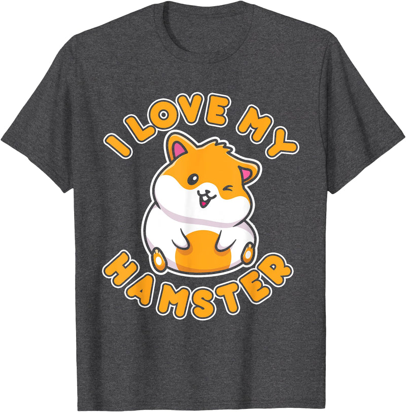 I Love My Hamster T-Shirt - Dark Heather Grey