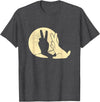 Rabbit Shadow Peace Sign T-Shirt in Dark Heather Grey