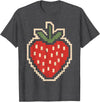 Halloween Shirts For Women Men Kids Boys Girls Halloween Pixel Strawberry 80s Video Game Costume Men Women T-Shirt - Dark