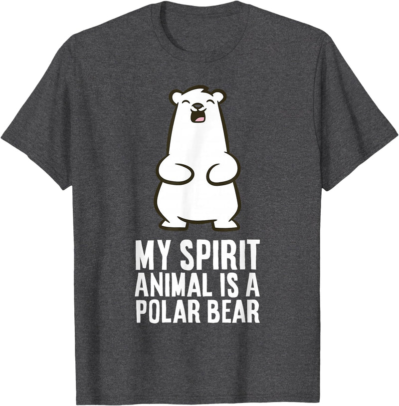 Cute Polar Bear Gifts And Tees My Spirit Animal is A Polar Bear T-Shirt - Dark Heather Grey