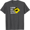 Drop Bear Meme Beware Drop Bears Look Up Stay Alive Funny Aussie TShirt T-Shirt - Dark Heather Grey