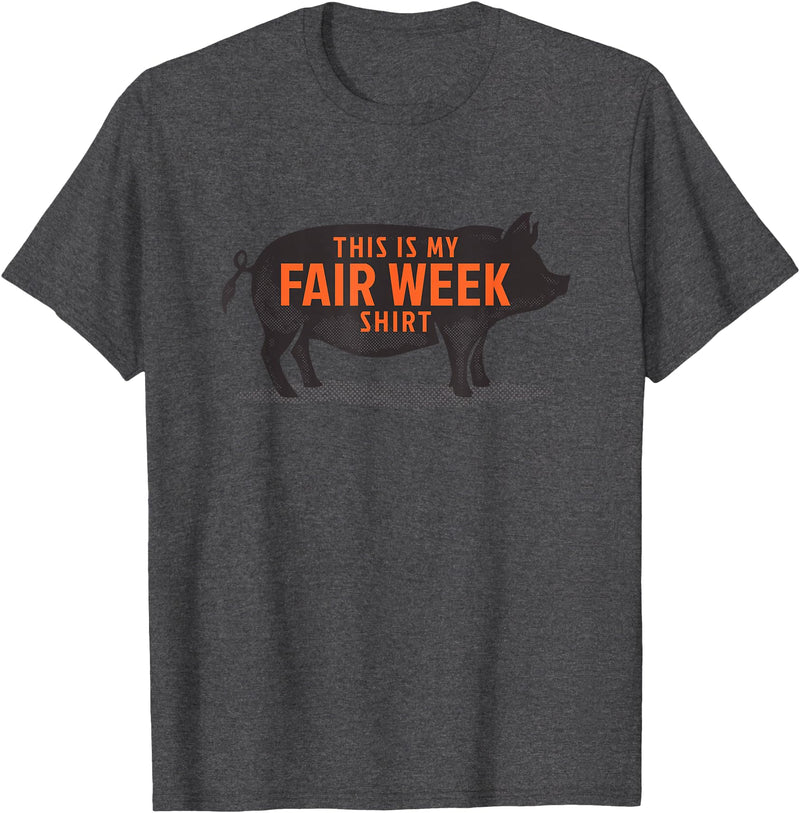 County Fair and Livestock Apparel Co. Das ist mein Fair Week Shirt State and County Animal Hog Pig T-Shirt - Dark Heather Grey