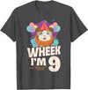 Cute Guinea Pig Lover HD0 Guinea Pig 9th Birthday Wheek I'm 9 T-Shirt - Dark Heather Grey