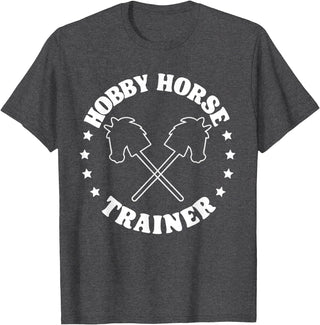 Hobbyhorsing Tees For Men Women Hobby Horse Riding Trainer Funny Hobby Horsing T-Shirt - Dark Heather Grey