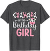 Cow Birthday Shirt For Family Men Women Cow Lover Grandpa Of The Birthday Girl Farm Cow 1 St Birthday Girl T-Shirt - Dark