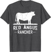 Funny Red Angus Farmer Gift for Cattle Lover Cow Breeder - Red Angus Rancher T-Shirt - Dark Heather Grey