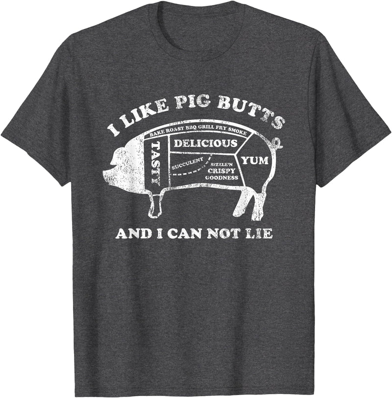 Pink Ink Art Funny I Like Pig Butts And I Can Not Lie T-Shirt T-Shirt - Dark Heather Grey