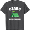 Gay Camping Bears LGBT Funny Gay Camping LGBT Pride Bears T-Shirt - Dark Heather Grey