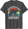 For Those Who Hate Winter Hibernation Bear Expert - Retro Funny Winter T-Shirt - Dark Heather Grey