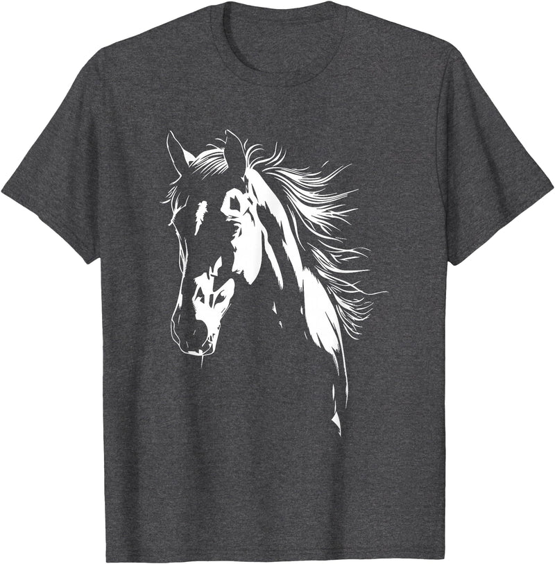 HörseCo. Vintage Western Horse Silhouette Horse Riding T-Shirt - Dark Heather Grey