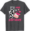 Eight Year Old Cow Eighth Birthday Cows 8th Cow Birthday 8 Year Old Girl Cow Birthday Party T-Shirt - Dark Heather Grey