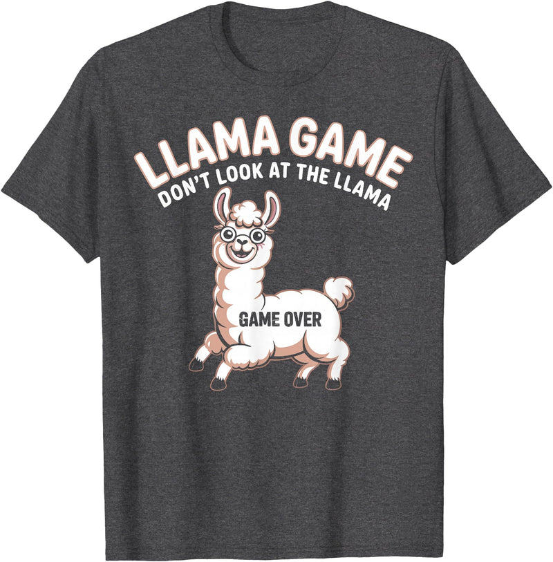 The Llama Game Funny T-Shirt - Dark Heather Grey