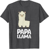 Llama Mama And Llama Papa Gifts Daddy Llama Men Boys Llama Gift Papa Llama T-Shirt - Dark Heather Grey