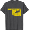 Funny Farm Nothing tips like a cow in Oklahoma state T-Shirt - Dark Heather Grey