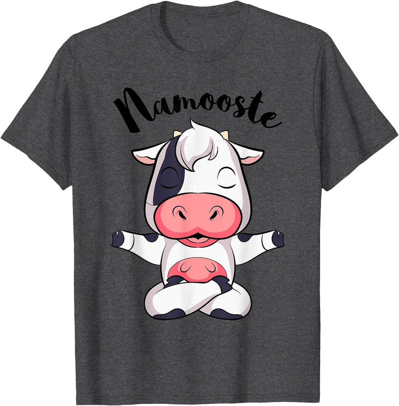 AdnDesigns Co. Funny Cow Yoga Shirts & Gifts Namoostee Cow Shirt Women Girls Cow Lover Gifts Namaste Yoga T-Shirt - Dark
