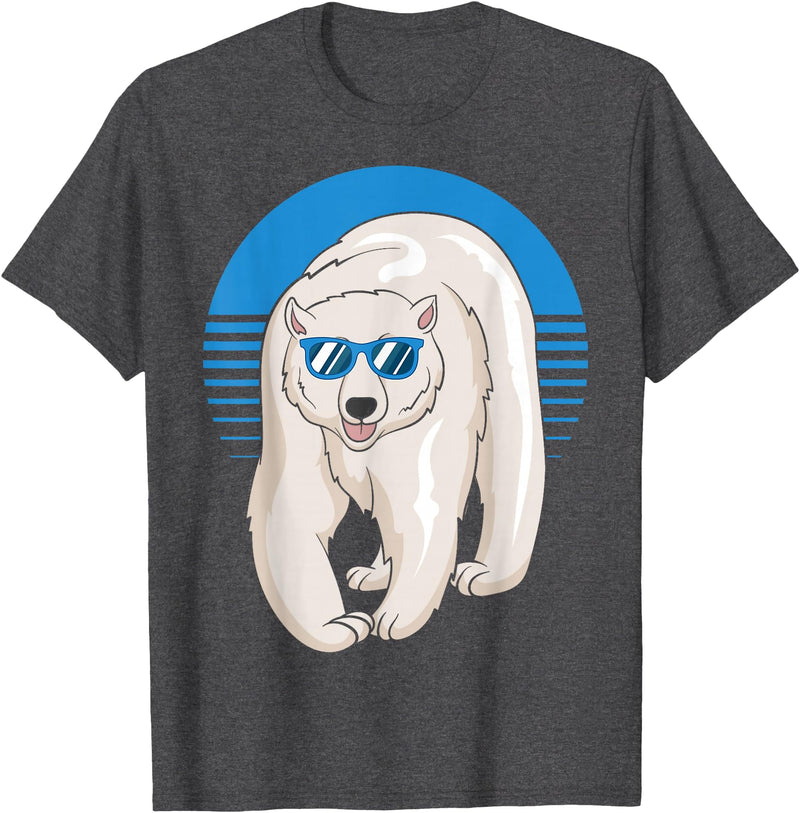 Climate Change Animal Polar Bears Gifts Arctic Animal Lovers Cool Sunglasses Retro Polar Bear T-Shirt - Dark Heather Grey