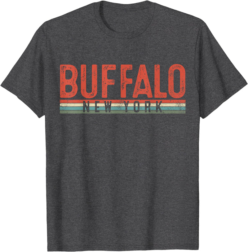 USAClassicTeez Buffalo New York Retro Vintage Gift T-Shirt - Dark Heather Grey