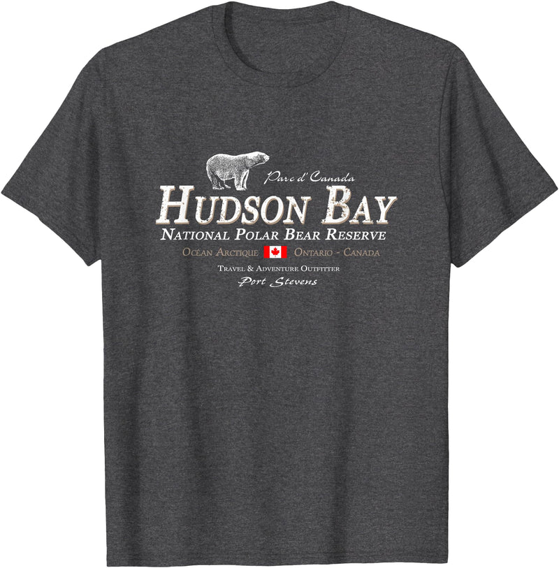 Port Stevens P.S.75 Design Polar Bear - Hudson Bay - Canada - Maple Leaf - Maple Leaf T-Shirt - Dark Heather Grey