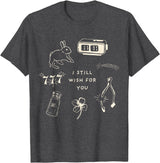 I Still Wish for You Lucky Rabbit 1111 Stars Clover Signs T-Shirt in Dark Heather Grey